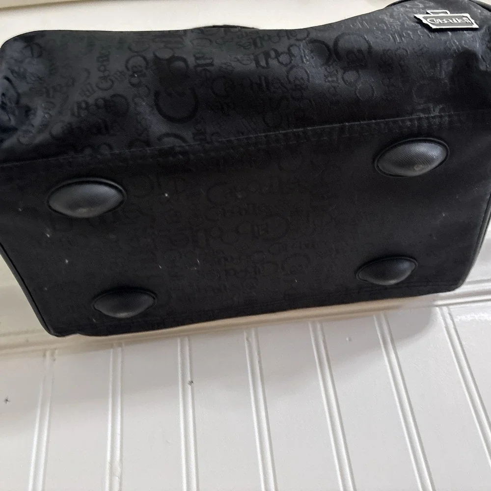 Caboodles Envy Large Black Travel Makeup Case Doctor's Bag Pink Polka Dot Lining